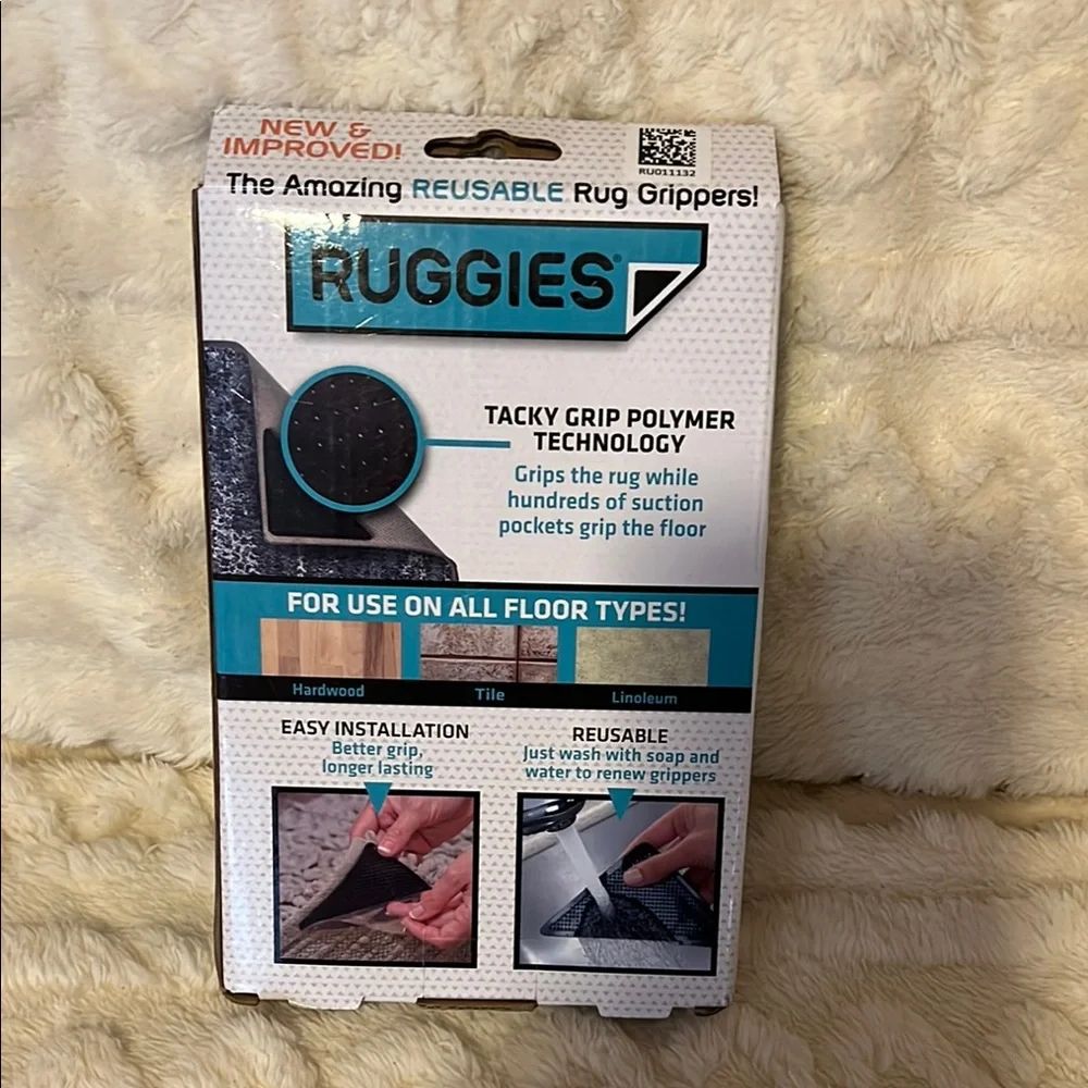 RUGGIES Reusable Rug Grippers Includes 8 Grippers